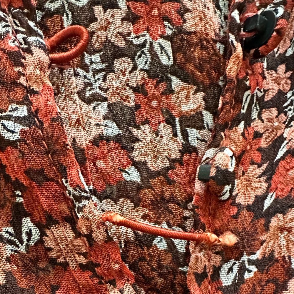 Zara | Red Floral Long Sleeve V-Neck Midi Dress Women’s Size L - Picture 3 of 5